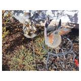 Metal Garden Sculpture and Yard Ornament Set