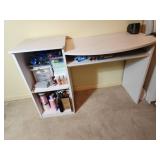 White Composite Wood Corner Desk with 30 x 45 x 19