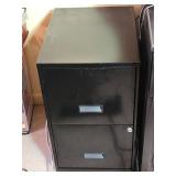 Black Metal Two-Drawer Filing Cabinet, 24ï¿½14ï¿½18 In
