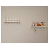 White Wooden Wall Shelves With Fence Design