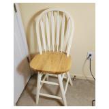Wood and Painted Spindle-Back Bar Stool, 41.5ï¿½17.2
