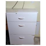 White Three-Drawer Particleboard Storage Cabinet,