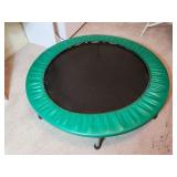 Round Exercise Trampoline with Green Padded Edge