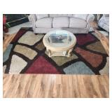 Circle Bloom Multi-Brown Rectangular Area Rug, App