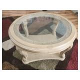 Circle Glass Top Coffee Table 19×37×37