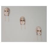 Three Decorative Venetian-Style Wall Masks with Ta