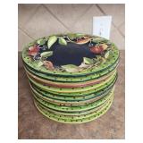 Laurie Gates Ceramic Plates with Vegetable Motif