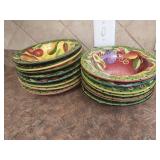 Laurie Gates Ware Hand-Painted Ceramic Bowls and P