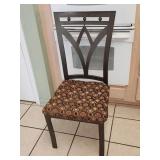 Metal Chair with Geometric Backrest and Patterned