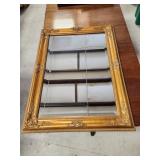 Framed Wall Mirror with Ornate Gilded Wood Frame,