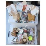 Tote of Assorted Crafting and Sewing Supplies