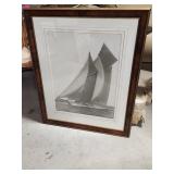 Framed Maritime Photograph Signed Beken of Cowes,