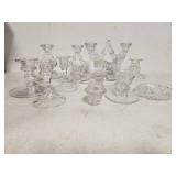 Clear Glass Candlesticks and Tableware