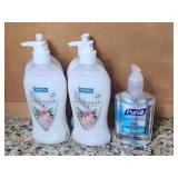 Two Lucky Super Soft Hand Soap Bottles and One Pur