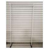 White Metal Freestanding Garment Rack With Black P