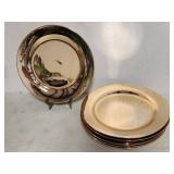 Six Gold-Tone Plastic Charger Plates by Gold Colle