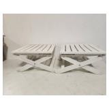 White Painted Wooden Folding Side Tables, 15.5×17.