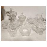 Pressed and Cut Glass Serving Dishes and Bowls