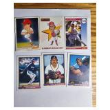 6 Baseball Trading Cards Featuring Various MLB Pla