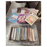 Plastic Tote with Assorted Craft and Pattern Books