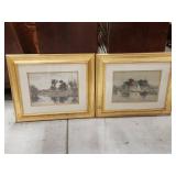 Frank Thompson Watercolor Landscapes, Signed and D