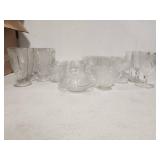 Pressed Glass Drinkware and Serving Set with Flora