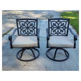 Metal Outdoor Swivel Chairs with Cushions, 35×24.5