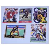 5 NFL Trading Cards Featuring Various Players