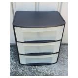 Sterilite Plastic 3-Drawer Storage Unit, Black and