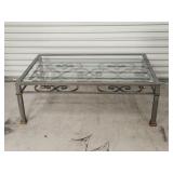 Metal Glass Top Coffee Table 17×50.5×34.5