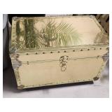 Brass-Plated Storage Trunk with Wood Interior