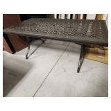 Cast Aluminum Rectangular Outdoor Table with Decor