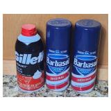 Three Shaving Foams: Gillette Foamy and Barbasol O