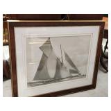Framed Nautical Photograph Depicting Sailing Boats