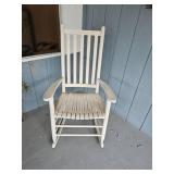 Wooden Slat-Back Rocking Chair