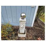 Concrete Garden Pedestal with Reflective Sphere