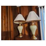 Brass and Ceramic Table Lamps