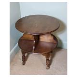 Round Two-Tier Wood Accent Table, 26ï¿½24ï¿½24