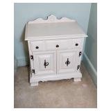 White Wooden Cabinet with Drawers and Doors