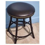 Metal Stool with Black Upholstered Seat