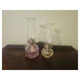 Glass Oil Lamps with Chimneys