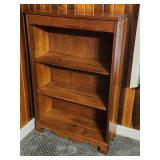 Wooden Three-Shelf Bookcase With Carved Details