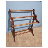 Wooden Quilt Rack with Turned Supports