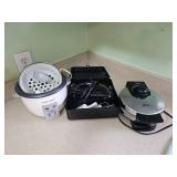 Kitchen Appliance Trio: Rice Cooker, Mixer, Waffle