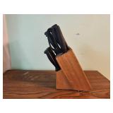 Stainless Steel Knife Set with Wood Block