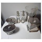 Croscill Silver-Tone and Glass Bathroom Set