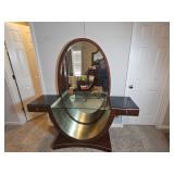 Bogart Vanity with Mirror and Glass Shelf