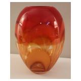 Small Red and Orange Glass Vase by Skitophy