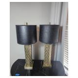 Brass Textured Table Lamps, 30´´H