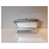Mirrored Metal Storage Box with Hinged Lid